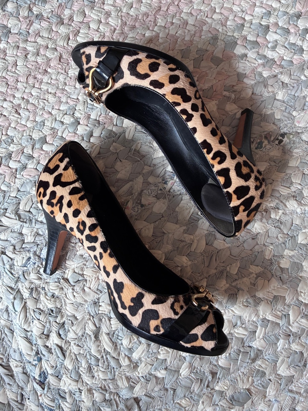 Cole Haan/ Nike Air Leopard Print Peep-Toe Heels - Women